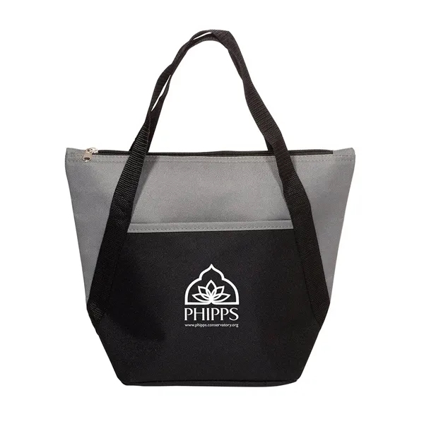 Insulated polyester tote bag with zipper closure, handles and front open... from ASI 79530 Prime Line