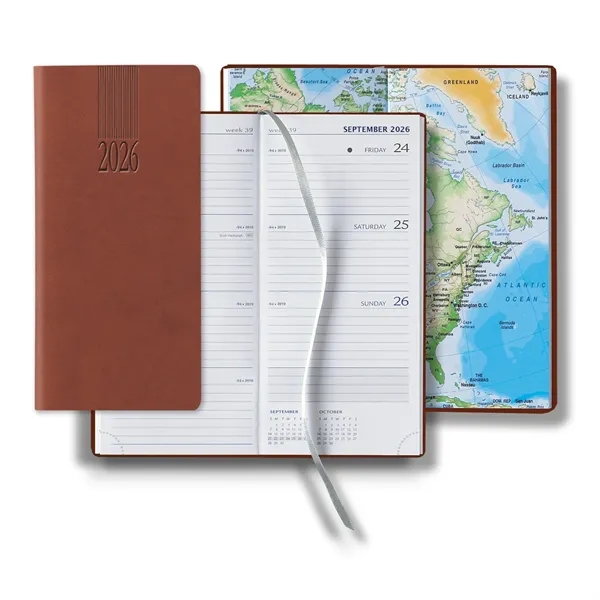 Pocket-sized upright weekly planner with 144 white pages, silver ribbon marker,... from ASI 68507 The Magnet Group / Castelli