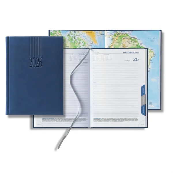 Mid-size daily planner with 416 white lined pages, tabbed sections, ribbon... from ASI 68507 The Magnet Group / Castelli