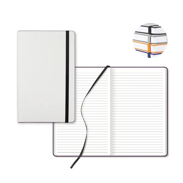 White laser medio lined white page journal.... from ASI 68507 The Magnet Group / Castelli