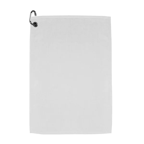 25" x 16" golf towel with carabiner; made of USA-grown cotton.... from ASI 68507 The Magnet Group