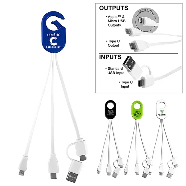 5-in-1 charging cable with Micro USB and Type-C connectors.... from ASI 62660 Innovation Line