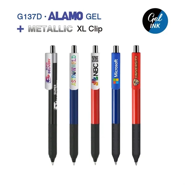 Alamo™ retractable style pen with a co-molded soft grip and a... from ASI 82498 RiteLine LLC