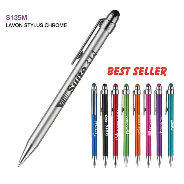 Retractable style pen with metallic barrel, satin finish and color-matched stylus;... from ASI 82498 RiteLine LLC