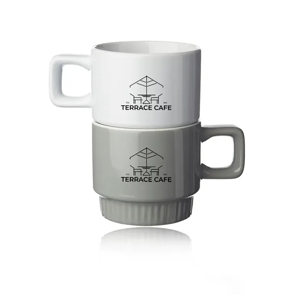 10 oz. stackable ceramic mug with color exterior, white glossy interior... from ASI 39552 BEL Promo