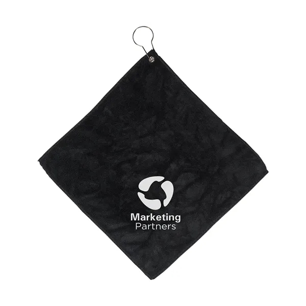 A 100% polyester microfiber golf towel with metal grommet and hook.... from ASI 79530 Prime Line