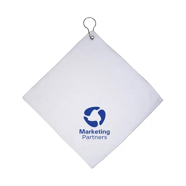 A 100% polyester microfiber golf towel with metal grommet and hook.... from ASI 79530 Prime Line
