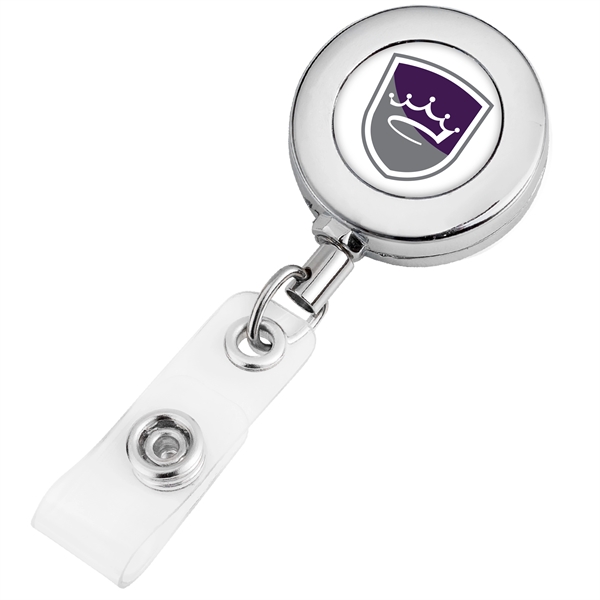 Round metal retractable badge reel, alligator clip back... from ASI 49470 DEVARA