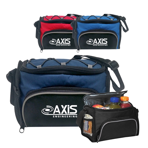 600D Polyester cooler bag with adjustable carry starp and mesh pocket... from ASI 41511 Brainchild USA Inc / BrainChild Gift Club
