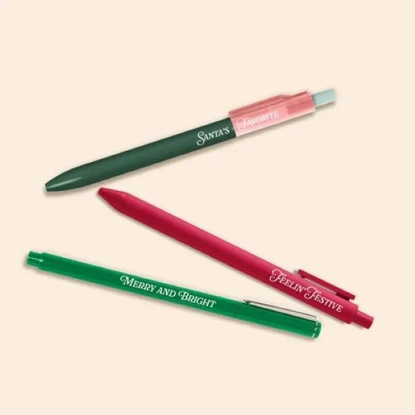 This seasonal novelty mailer delivers three writing instruments on a Santa's... from ASI 74710 Numo