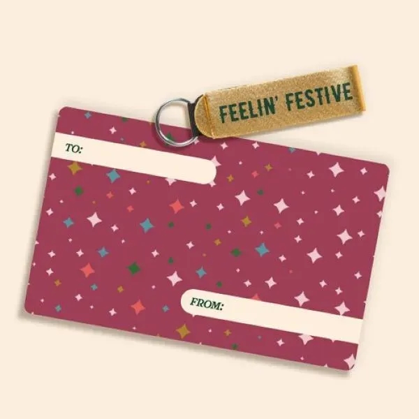 This metallic neoprene key holder brings holiday sparkle to everyday essentials.... from ASI 74710 Numo