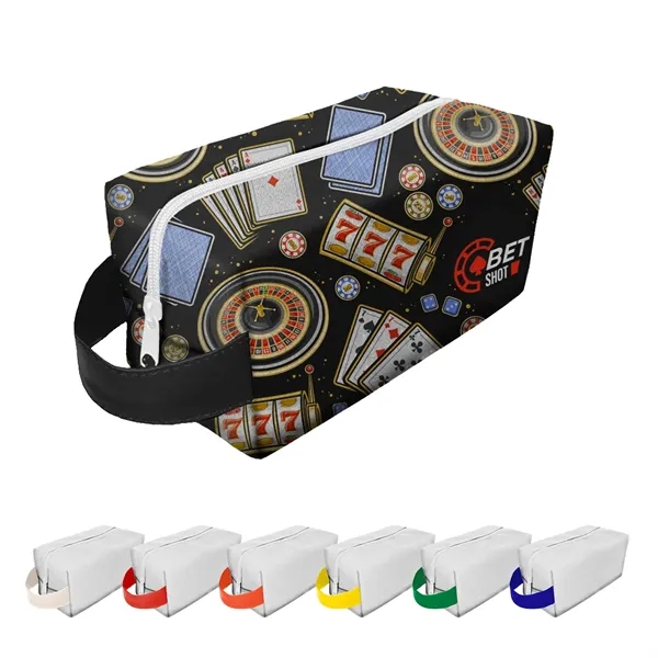 4" x 4" x 9" cosmetics bag with zippered main compartment... from ASI 61125 Hit Promotional Products / Hit®