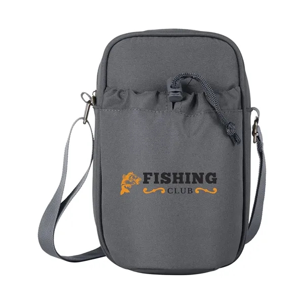 Bottle cooler sling with a zippered main compartment, PEVA insulated bottle... from ASI 79530 Prime Line