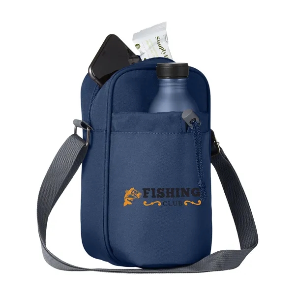 Bottle cooler sling with a zippered main compartment, PEVA insulated bottle... from ASI 79530 Prime Line