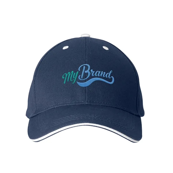 100% cotton twill six-panel structured sandwich-style ball cap.... from ASI 79530 Prime Line
