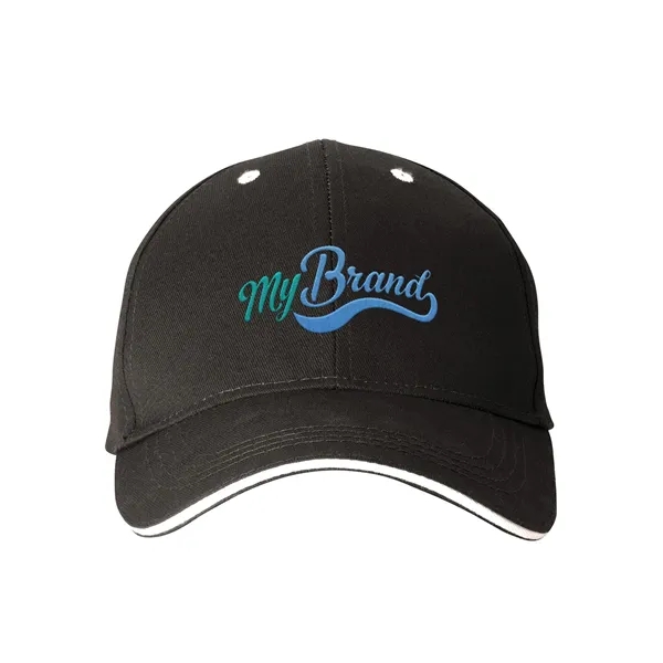 100% cotton twill six-panel structured sandwich-style ball cap.... from ASI 79530 Prime Line