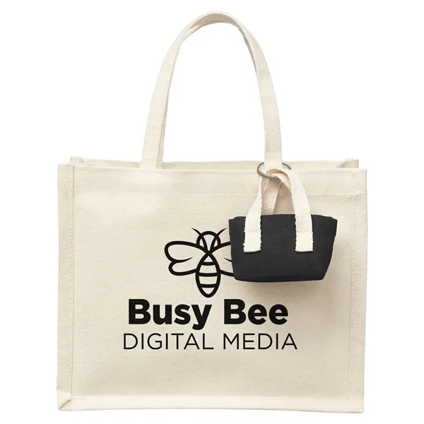 Mini Recycled Cotton Tote Bag with Charm... from ASI 79530 Prime Line