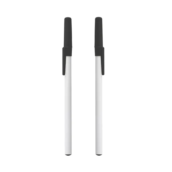 Plastic body stick pen with white barrel and colored cap with... from ASI 37218 Athena Promo (tm)