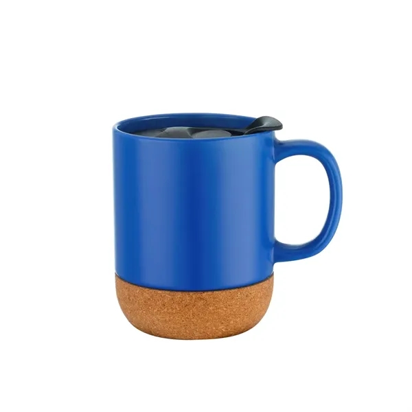 12 oz. ceramic mug with cork base, ergonomic handle and slide-action... from ASI 90807 Tekweld