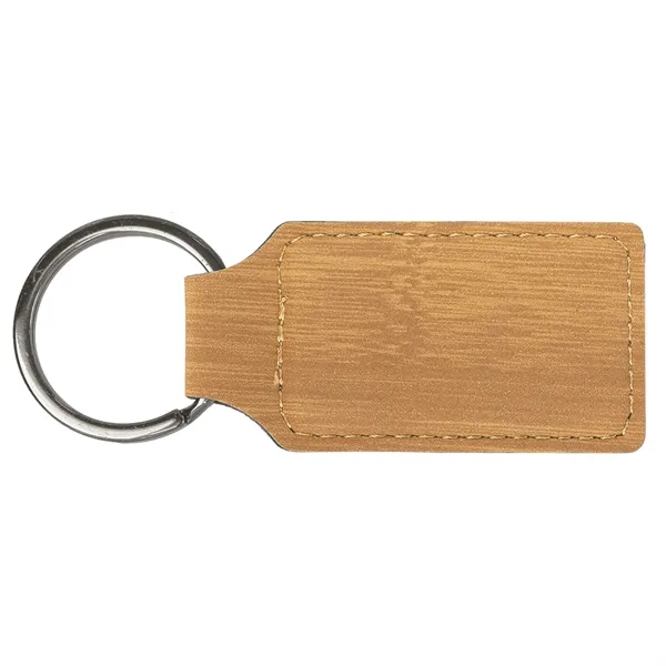 2 3/4" x 1 1/4" x 3/16" rectangular bamboo-look rectangular keychain... from ASI 74601 Calico