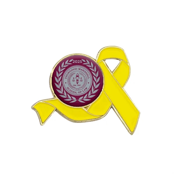 1" die struck awareness ribbon lapel pin in assorted colors with... from ASI 52263 EMT