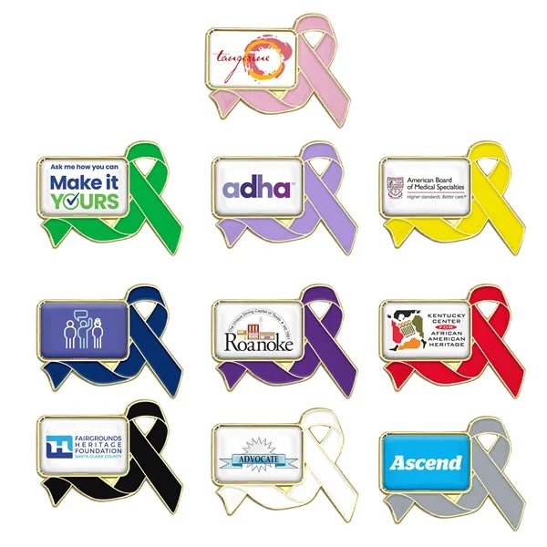 1" die struck metal awareness ribbon lapel pin in assorted colors... from ASI 52263 EMT