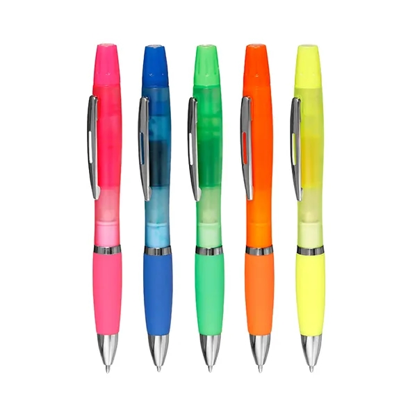 2-in-1 highlighter pen with 1 color silkscreen imprint on 1 location... from ASI 37218 Athena Promo (tm)