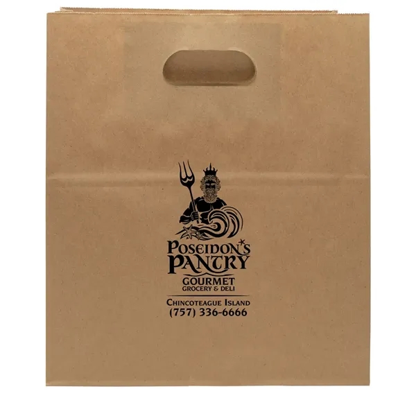 10.25" x 11.8" x 6.7" natural kraft die-cut handle bags with... from ASI 75731 PWS / Pacific Western Sales/Cater Line