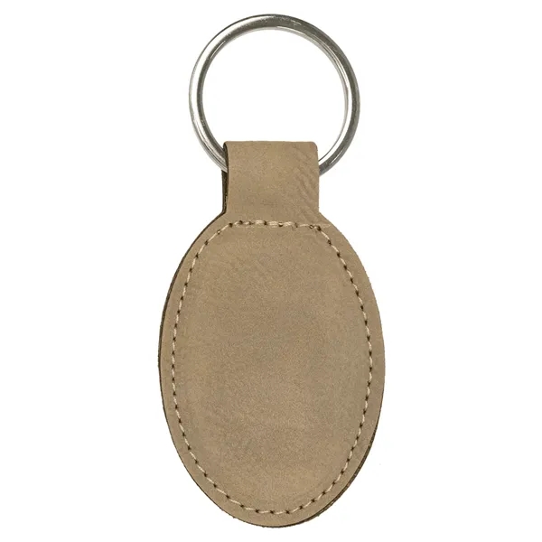 3" x 1 3/4" x 1/8" light brown PU leatherette oval... from ASI 74601 Calico