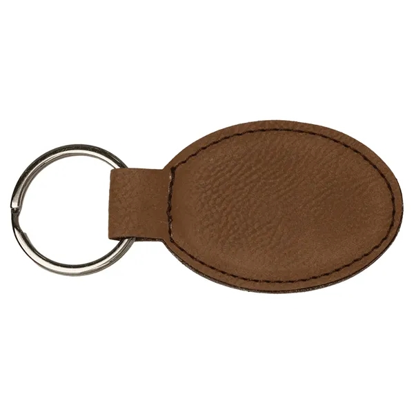 3" x 1 3/4" x 1/8" dark brown PU leatherette oval... from ASI 74601 Calico