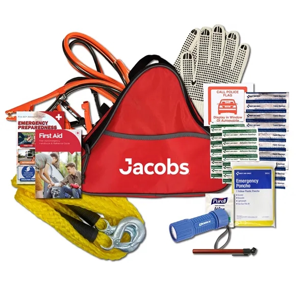 Automotive kit with a tow strap and customizable bag.... from ASI 84514 Safety Made