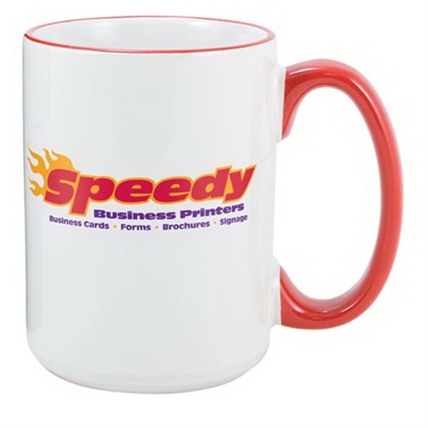 White with black trim, 15 oz, ceramic mug.... from ASI 74710 Numo / NUMO