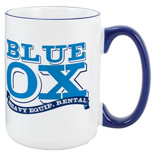 White with black trim, 15 oz, ceramic mug.... from ASI 74710 Numo / NUMO