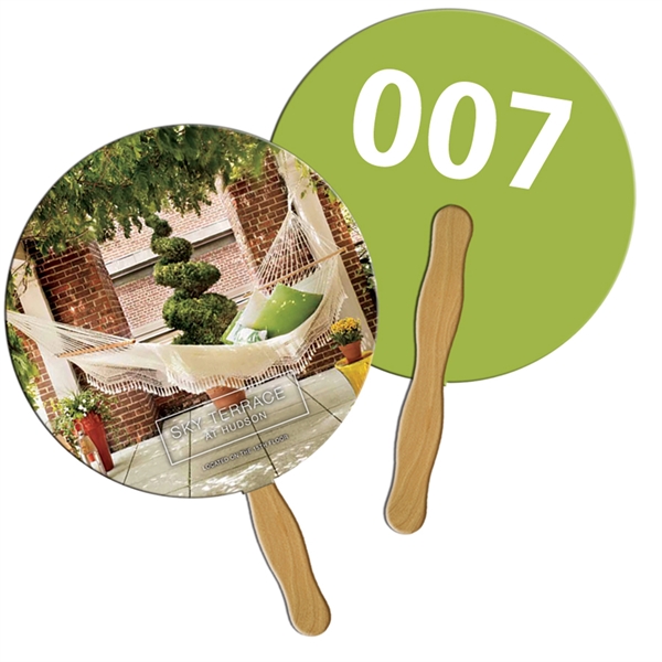 Circle shape fast auction fan with wooden stick.... from ASI 67620 Lion Circle Corp / Lion/Circle