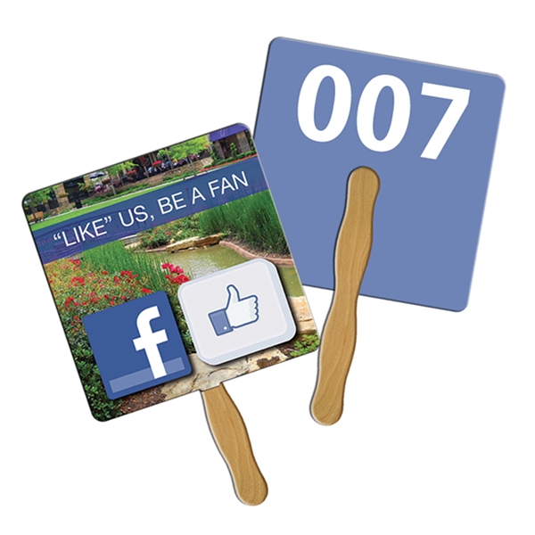 Square shape fast auction fan with wooden stick.... from ASI 67620 Lion Circle Corp / Lion/Circle