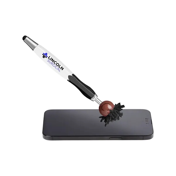 6.25" multicultural MopTopper™ pen, stylus and screen cleaner with dark character... from ASI 79530 Prime Line