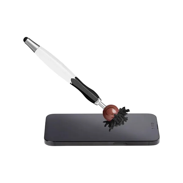 6.25" multicultural MopTopper™ pen, stylus and screen cleaner with dark character... from ASI 79530 Prime Line