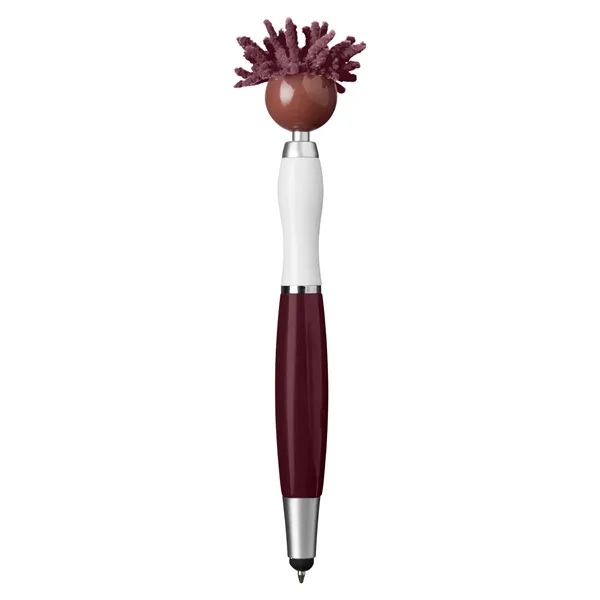 6.25" multicultural MopTopper™ pen, stylus and screen cleaner with dark character... from ASI 79530 Prime Line