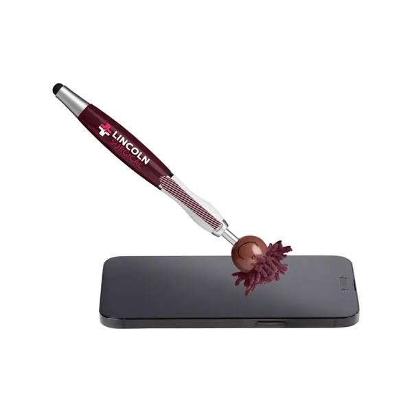 6.25" multicultural MopTopper™ pen, stylus and screen cleaner with dark character... from ASI 79530 Prime Line