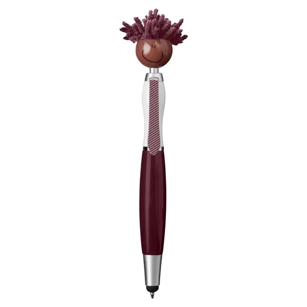 6.25" multicultural MopTopper™ pen, stylus and screen cleaner with dark character... from ASI 79530 Prime Line