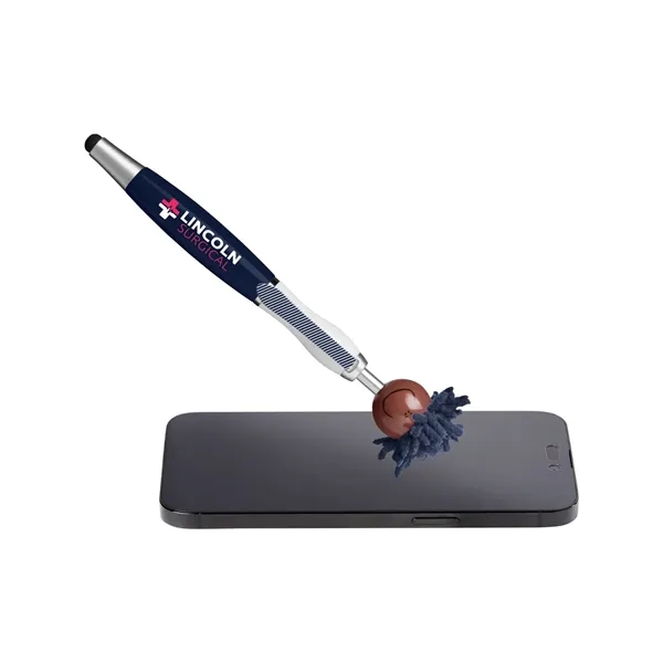 6.25" multicultural MopTopper™ pen, stylus and screen cleaner with dark character... from ASI 79530 Prime Line