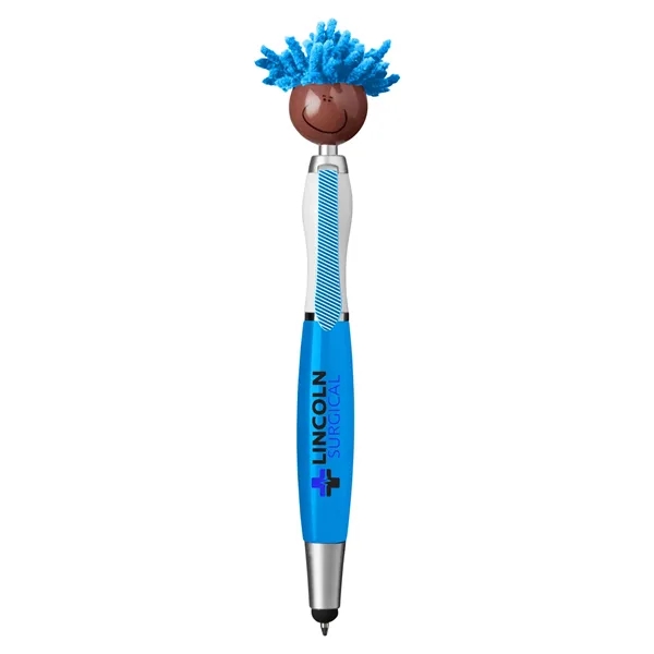 6.25" multicultural MopTopper™ pen, stylus and screen cleaner with dark character... from ASI 79530 Prime Line