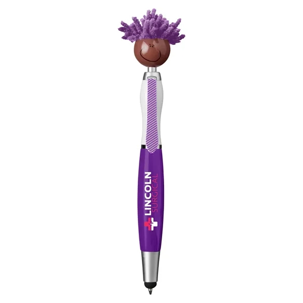 6.25" multicultural MopTopper™ pen, stylus and screen cleaner with dark character... from ASI 79530 Prime Line
