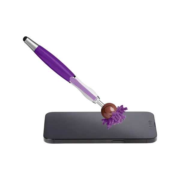 6.25" multicultural MopTopper™ pen, stylus and screen cleaner with dark character... from ASI 79530 Prime Line