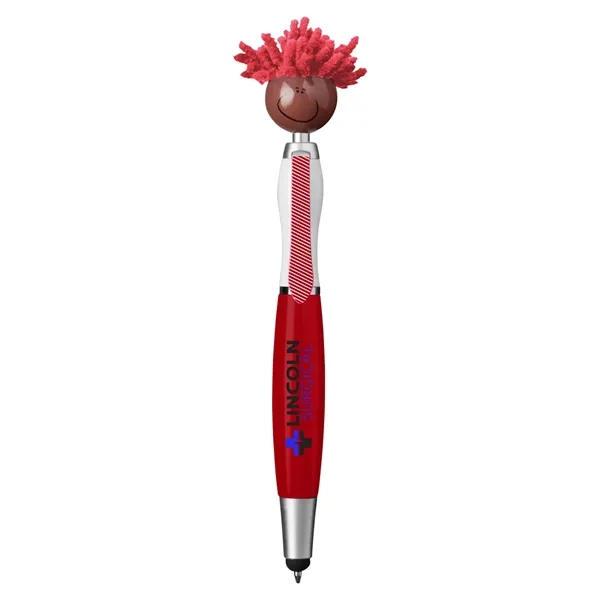 6.25" multicultural MopTopper™ pen, stylus and screen cleaner with dark character... from ASI 79530 Prime Line