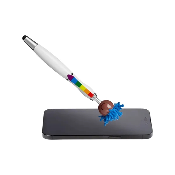 6.25" multicultural MopTopper™ pen, stylus and screen cleaner with dark character... from ASI 79530 Prime Line