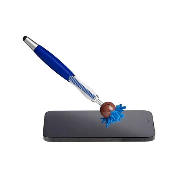 6.25" multicultural MopTopper™ pen, stylus and screen cleaner with dark character... from ASI 79530 Prime Line