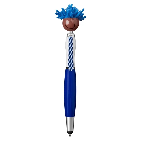 6.25" multicultural MopTopper™ pen, stylus and screen cleaner with dark character... from ASI 79530 Prime Line