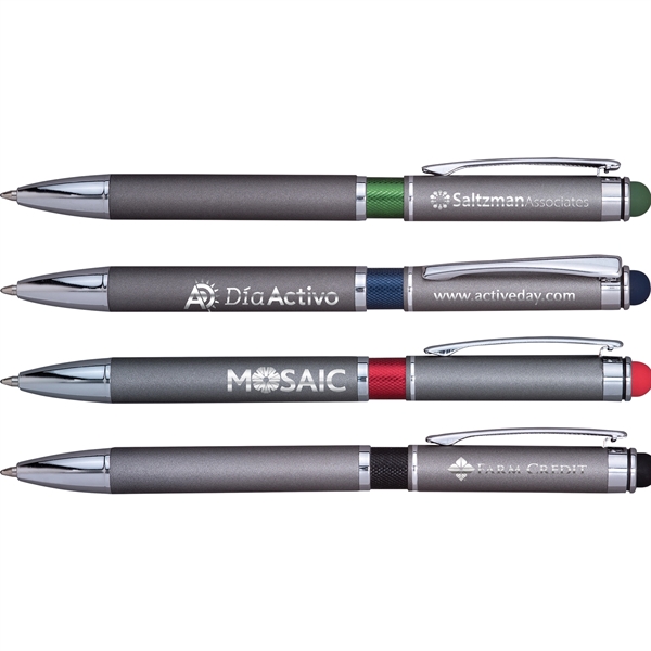 Colorful upgrade to our popular Farrella metal executive pen with stylus... from ASI 61966 HPG / Hub Pen