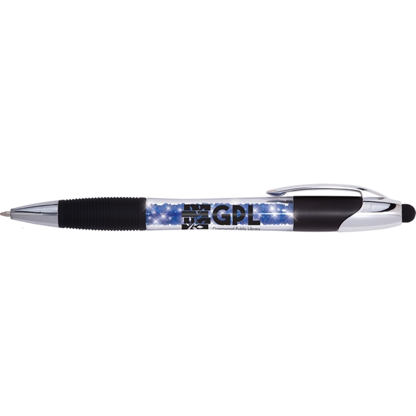 Dazzling geode effect in this plastic ballpoint stylus pen with rubber... from ASI 61966 HPG / Hub Pen